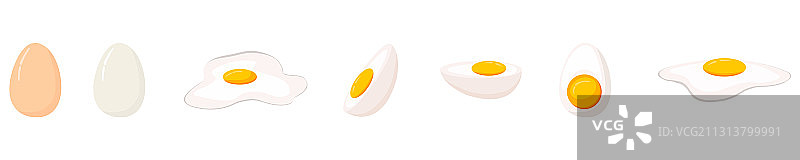 卡通鸡蛋孤立在白色背景图片素材