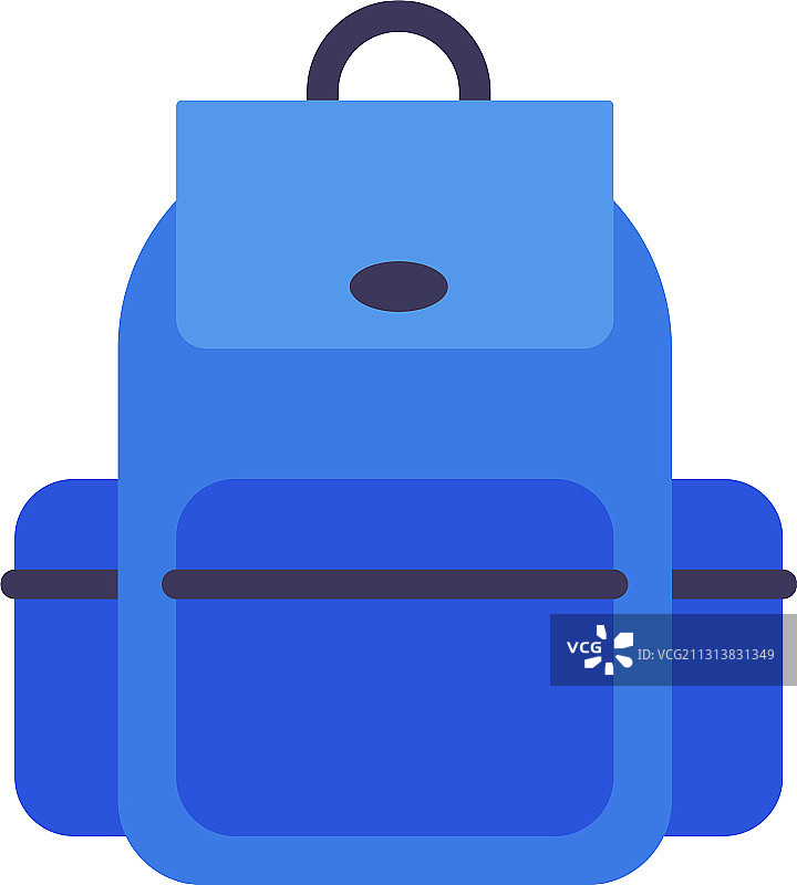 学校双肩包蓝色的学生背包图片素材