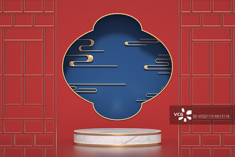 中国元素春节节日背景，三维图形图片素材