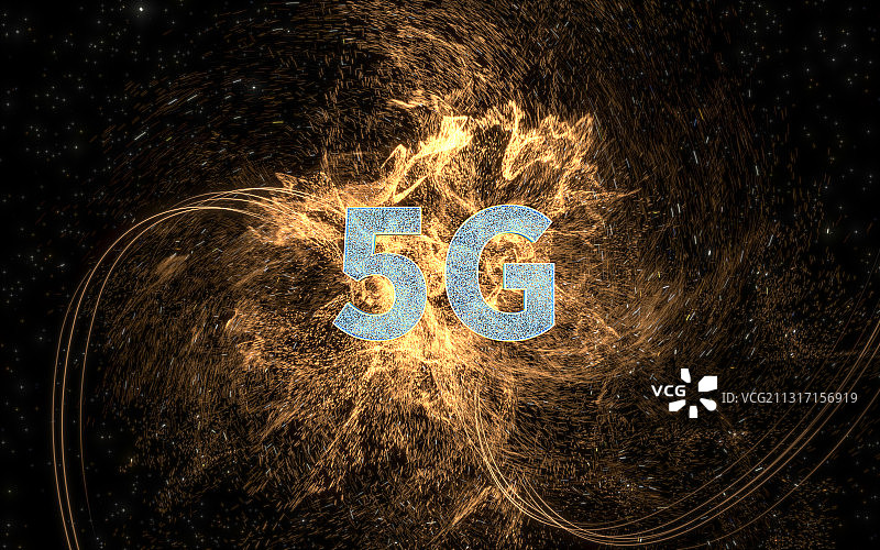 5G与粒子特效背景 3D渲染图片素材