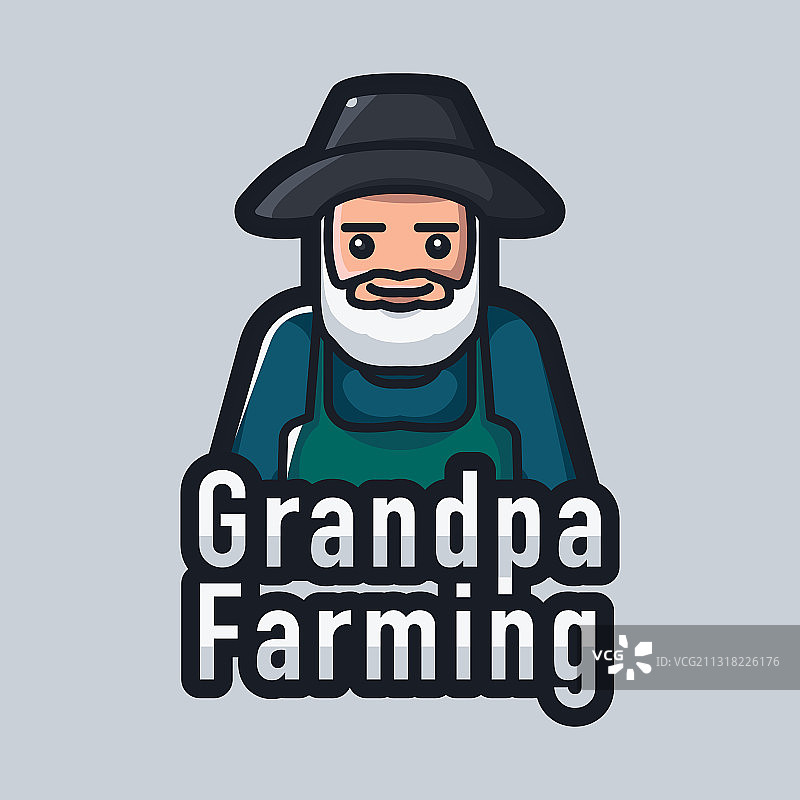 农家爷爷设计吉祥物标志图片素材