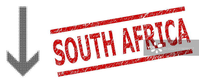 刮南非邮票和半色调点图片素材