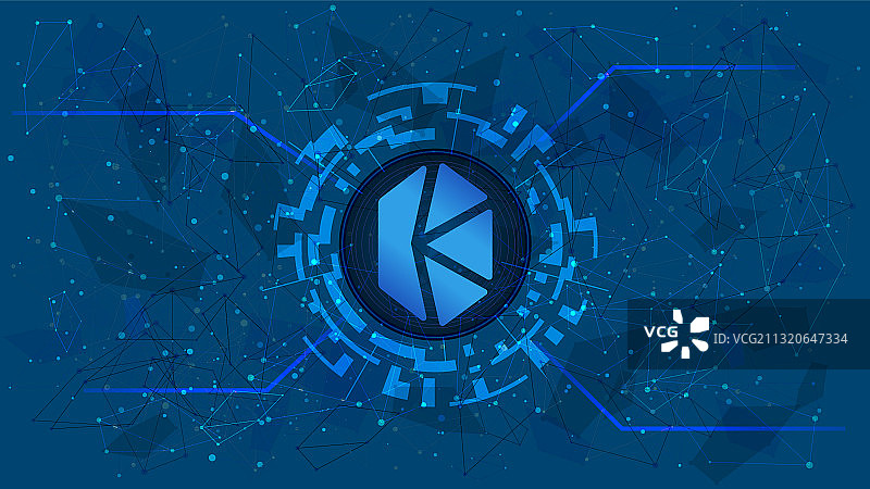 Kyber网络KNC令牌符号定义在蓝色图片素材