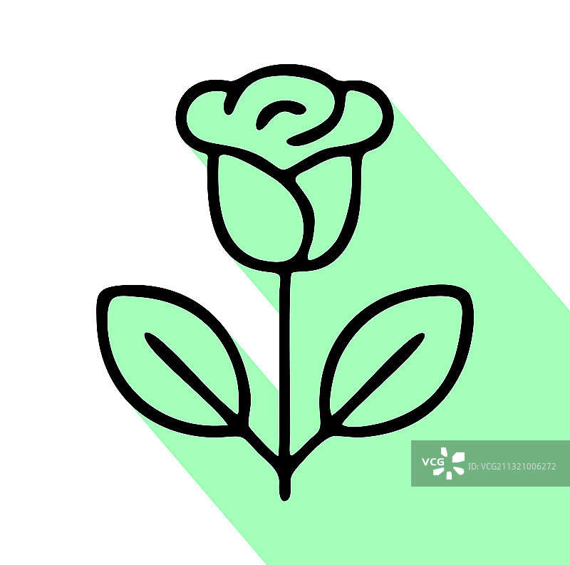 玫瑰线图标象形单花植物图片素材