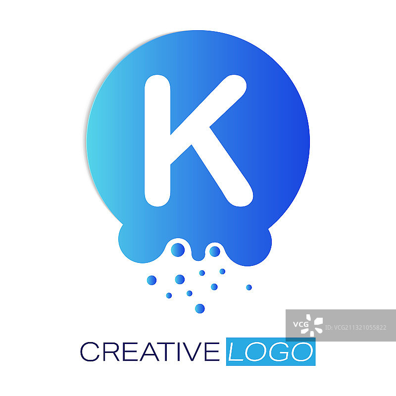 创意标志字母k上有一个圆点图片素材
