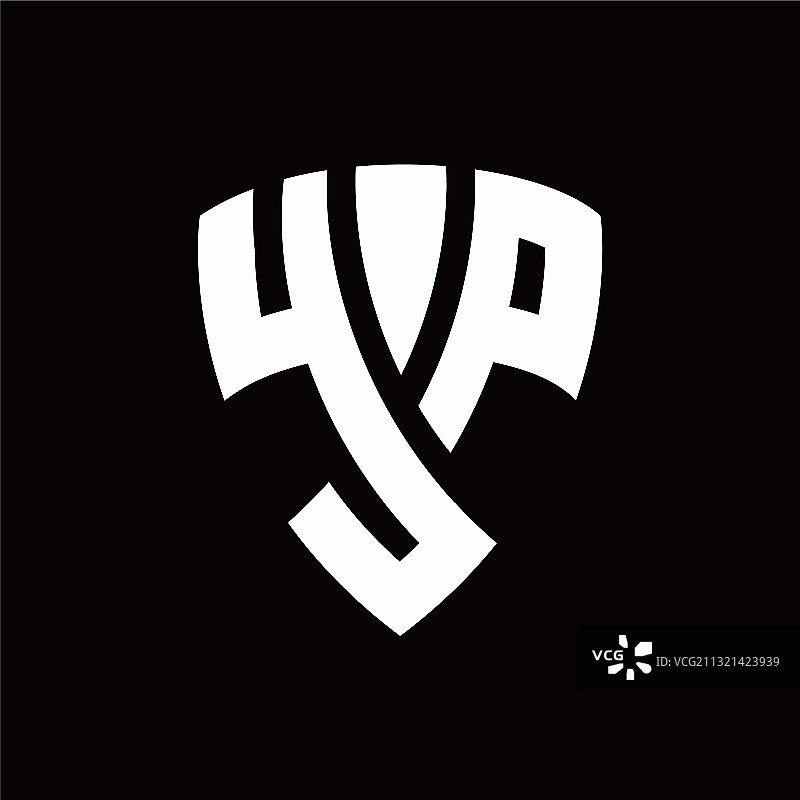 Yp标志字母与盾牌元素形状图片素材
