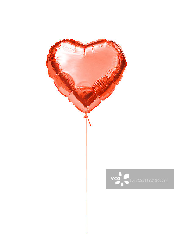 心形红箔氦气球逼真图片素材