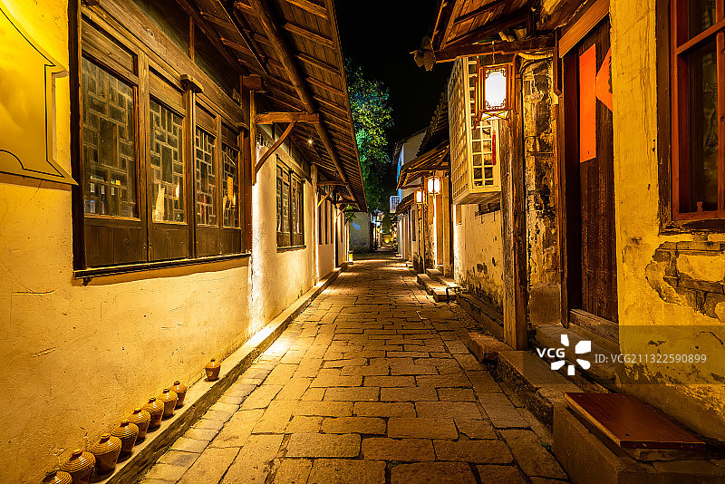 中国乌镇夜景图片素材