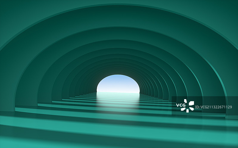 绿色隧道三维图形背景图片素材