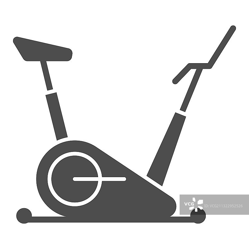 锻炼自行车固体图标健身房概念固定图片素材