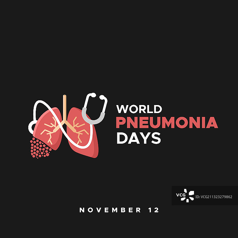 世界肺炎日设计为横幅和图片素材