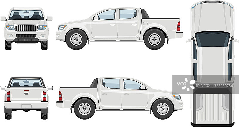 白色皮卡模板车辆品牌模型图片素材