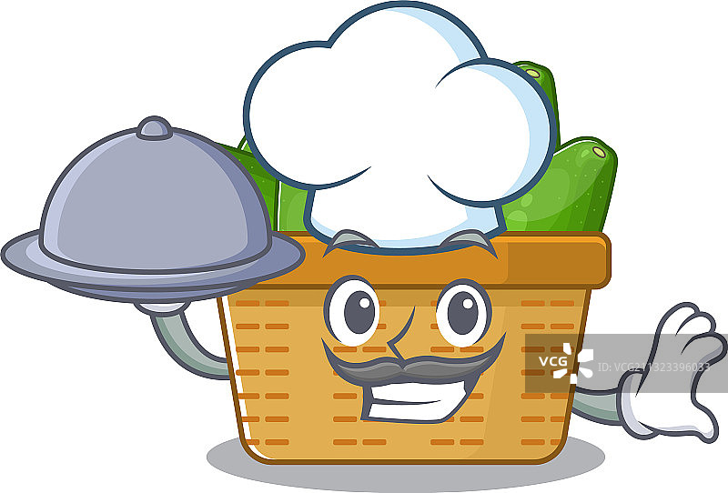 牛油果篮作为厨师卡通人物图片素材