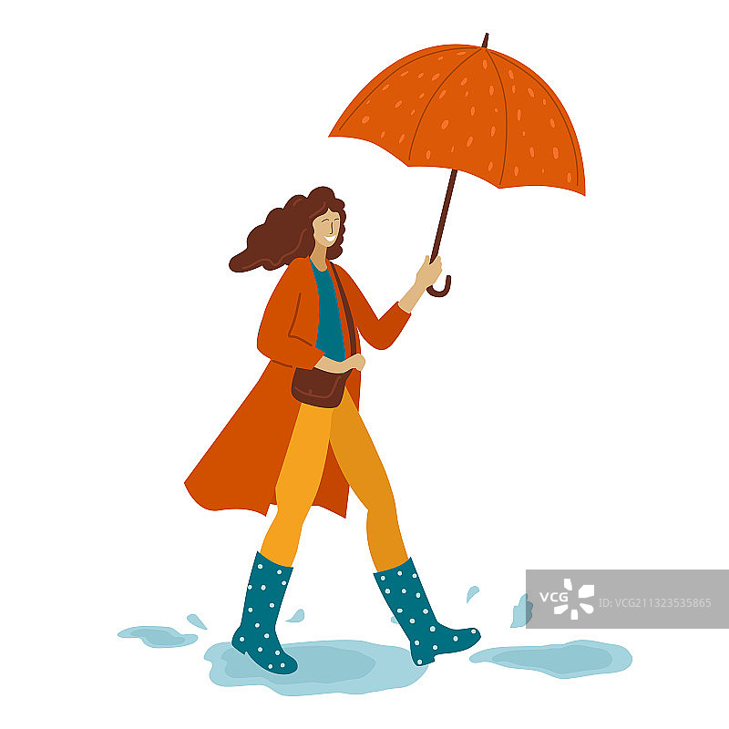 一个带伞的女人图片素材