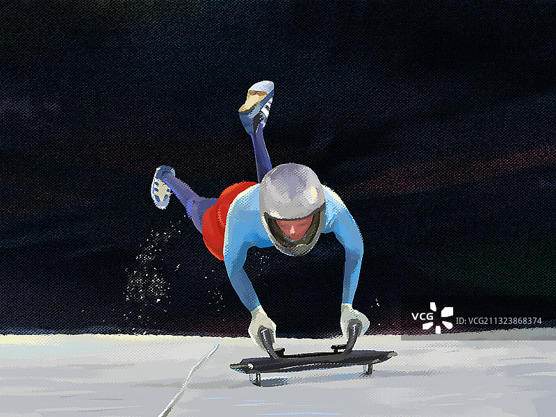 滑雪运动比赛项目俯式冰橇图片素材
