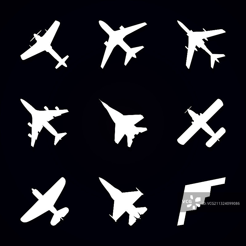 飞机图标设置-客机战斗机图片素材