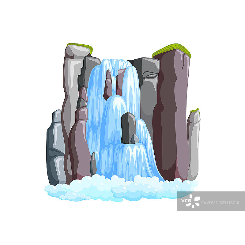 瀑布瀑布在山上瀑布前面图片素材