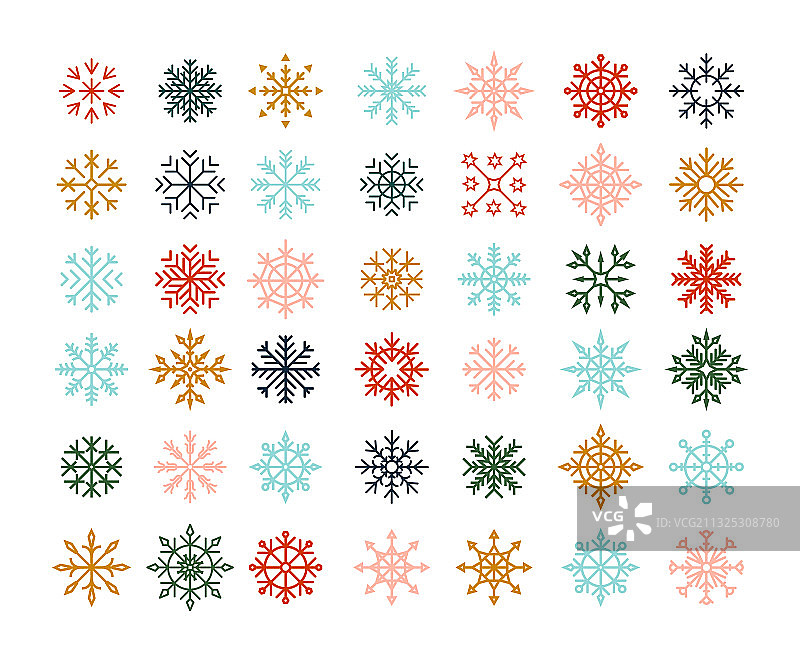 冬天雪花圣诞标志冰晶图片素材