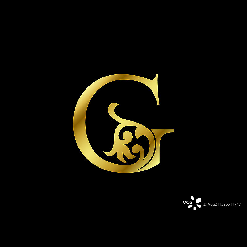 金色奢侈品字母g装饰标志字母图片素材