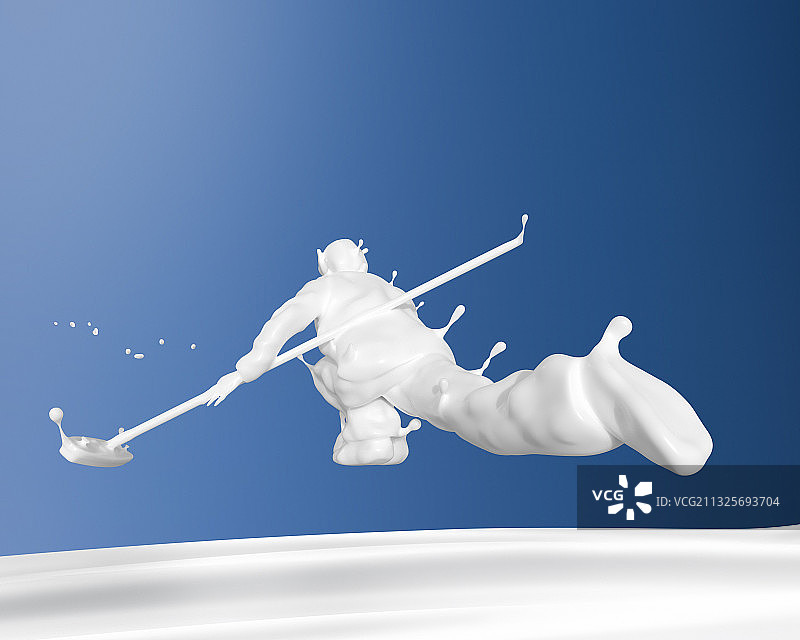 牛奶形态人物冰壶运动图片素材