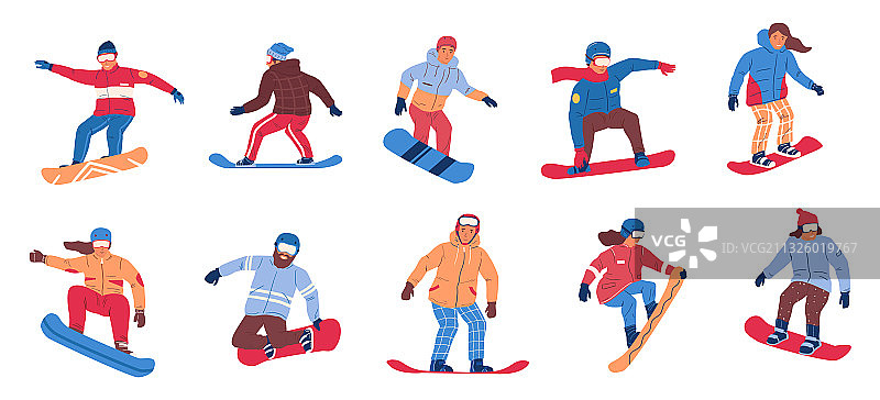 冬季极限运动滑雪板的人图片素材