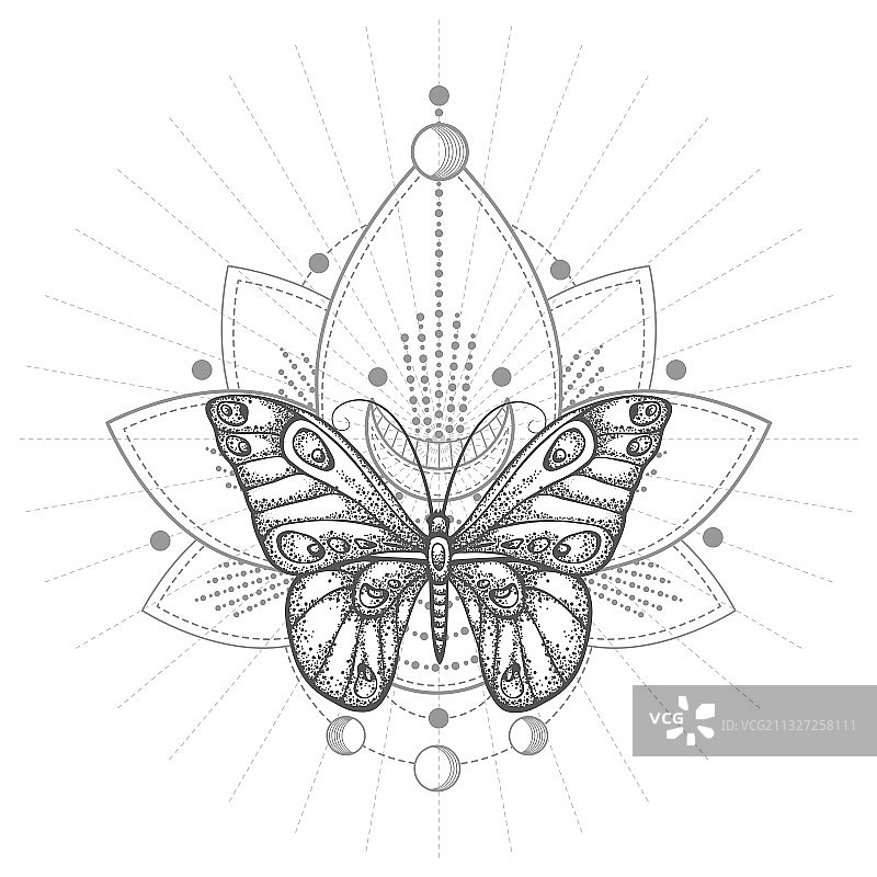 蝴蝶与神圣的象征图片素材