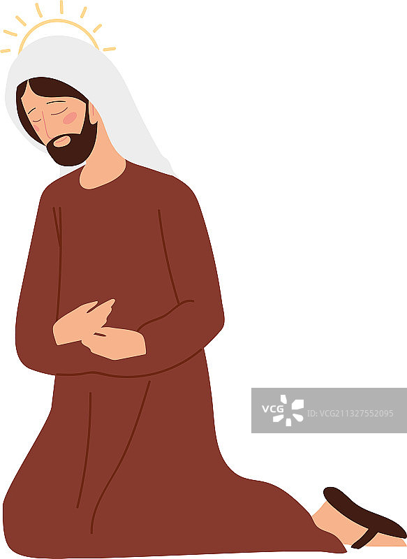 耶稣诞生圣人祈祷图标设计上的白色图片素材