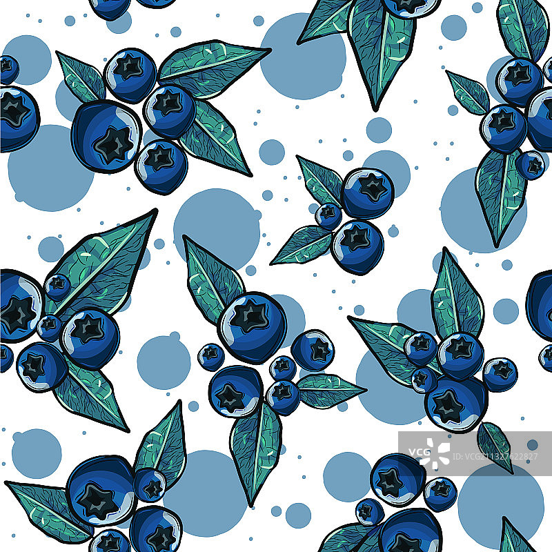 蓝色的夏季水果重复的背景图片素材