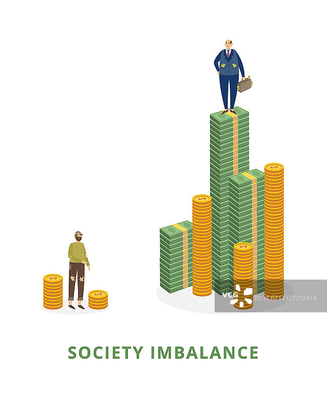 社会观念的不平衡，穷人和富人图片素材