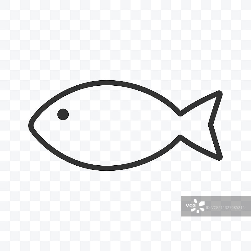 鱼图标简单，平面设计孤立图片素材