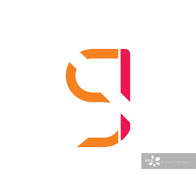 字母sj简单的几何线条标志图片素材