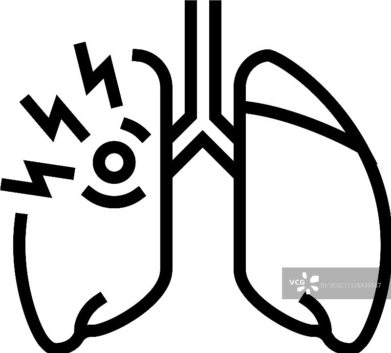 哮喘儿童线图标图片素材
