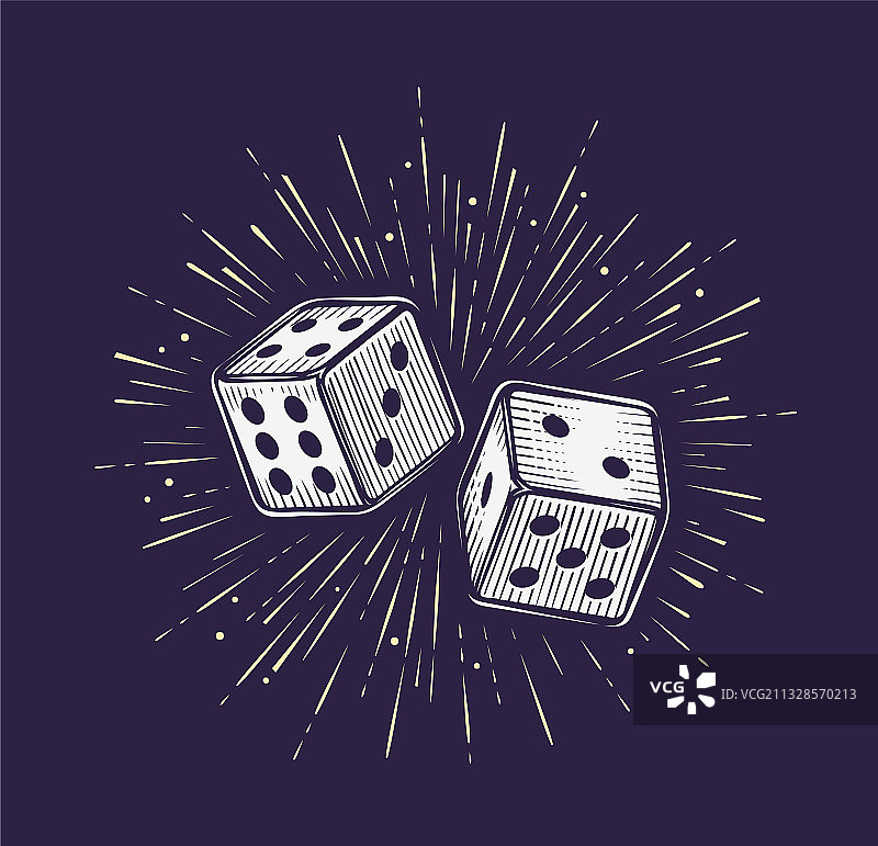 两骰子赌博概念的赌场图片素材