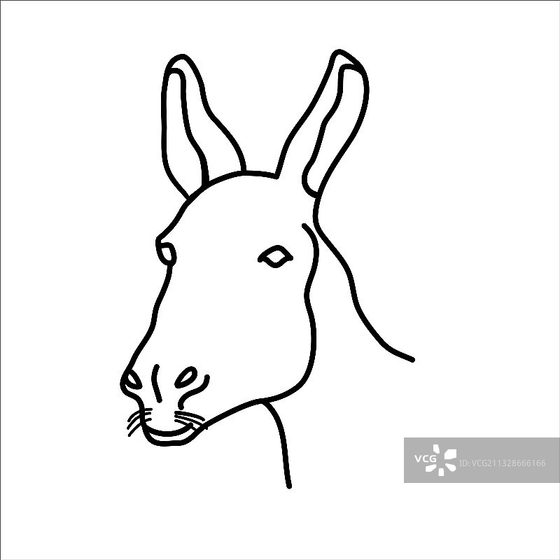 动物驴图标设计剪贴画线图标图片素材