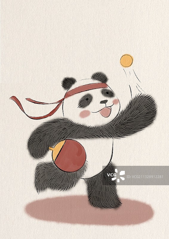 乒乓球熊猫图片素材