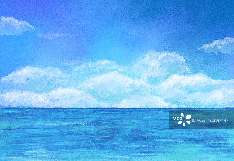 蓝色的海背景插画图片素材