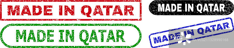 卡塔尔制造的矩形邮票，使用危难图片素材