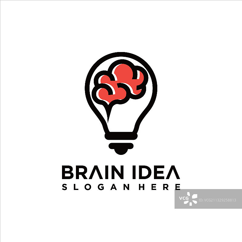 大脑创意标志设计创意灯泡大脑图片素材
