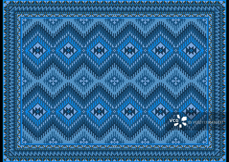 蓝色和灰色鲥鱼的钻石图案地毯图片素材