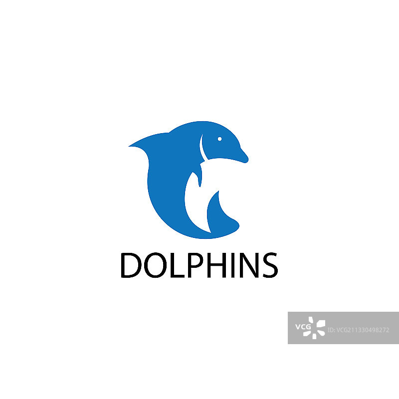 海豚标志简单的颜色圆形设计图片素材