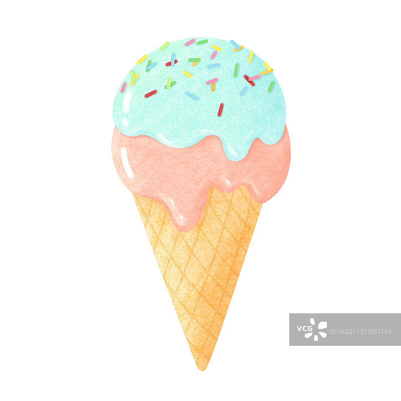 板绘美食夏季降暑美味冰激凌素材元素插画图片素材