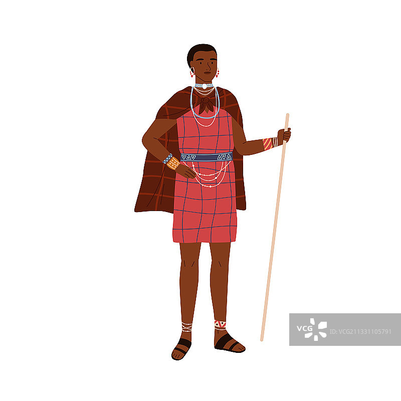 手持棍棒的非洲土著部落妇女图片素材