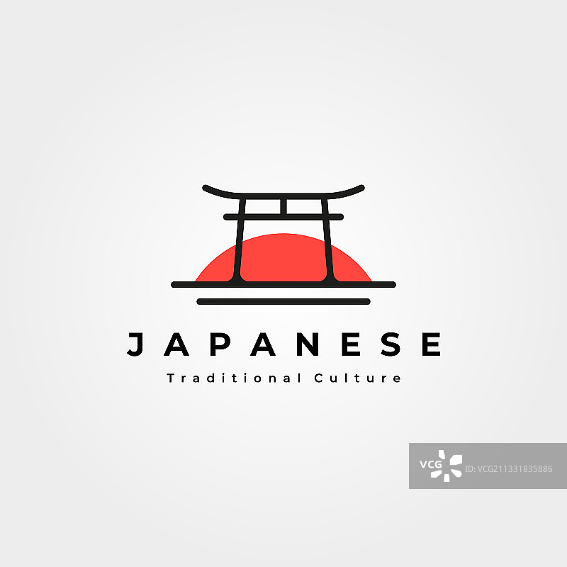 牌坊标志日本文化象征简约图片素材