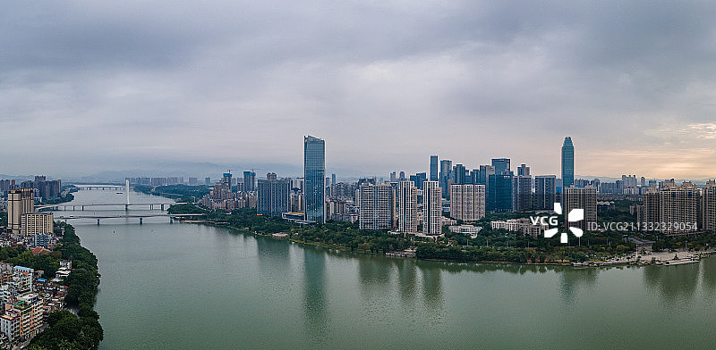 广东省惠州市城市天际线航拍风光图片素材