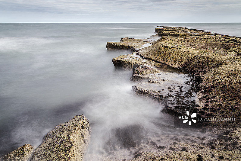 海对天空的风景，菲利布里格，英国，英国图片素材