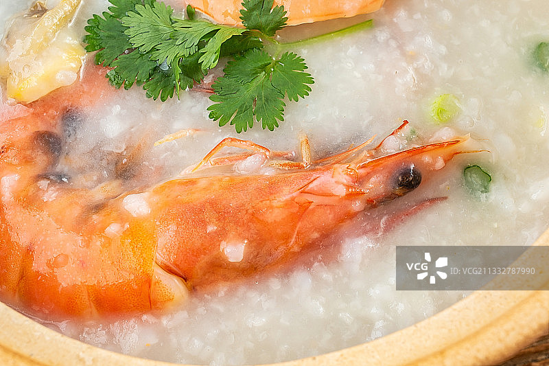 美味的螃蟹海鲜粥图片素材