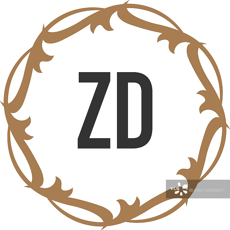 首字母典雅zd标志设计模板图片素材