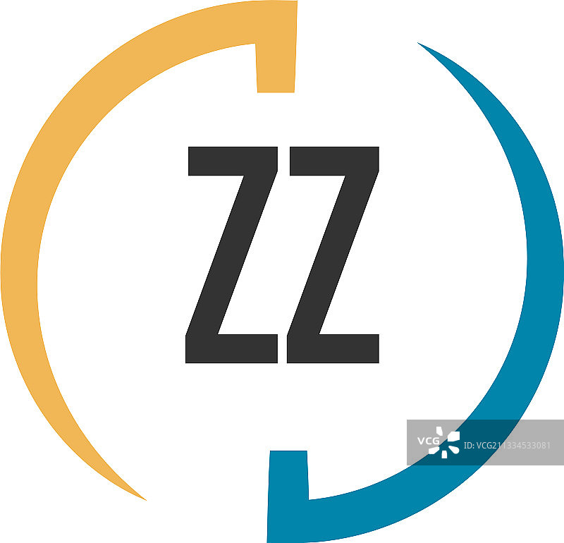 首字母zz swoosh设计标志概念图片素材