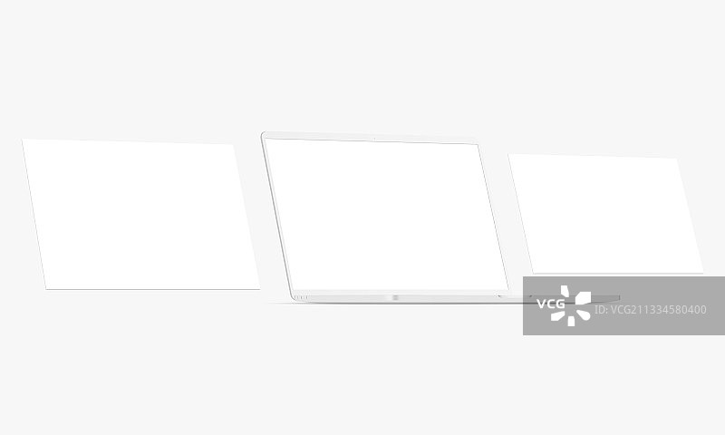 空白屏幕和空白网页的粘土笔记本电脑图片素材