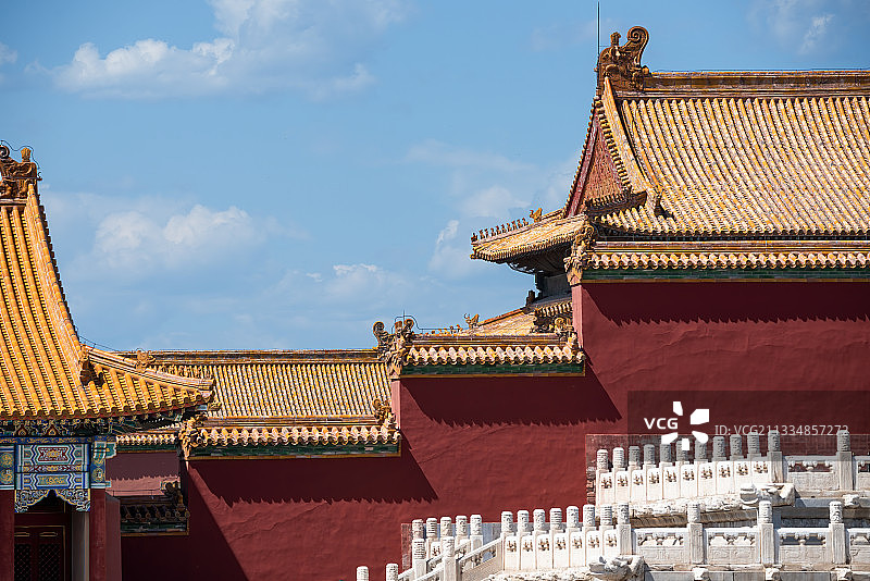 故宫宫殿，红墙和汉白玉石栏图片素材
